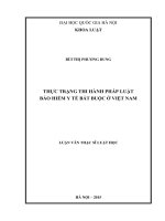 Thực trạng thi hành pháp luật bảo hiểm y tế bắt buộc ở việt nam 