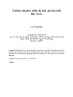 Nghiên cứu phát triển du lịch văn hóa tỉnh bắc ninh 