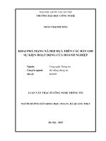 Khai phá mạng xã hội dựa trên các bản ghi sự kiện hoạt động của doanh nghiệp 