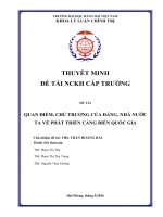 QUAN ĐIỂM, CHỦ TRƯƠNG CỦA ĐẢNG, NHÀ NƯỚC TA VỀ PHÁT TRIỂN CẢNG BIỂN QUỐC GIA