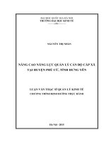 Nâng cao năng lực quản lý cán bộ cấp xã tại huyện phù cừ,tỉnh hưng yên 