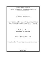 Phát triền nguồn nhân lực khách sạn thuộc khu nghỉ dưỡng phức hợp laguna lăng cô 