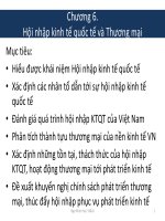 Chương 6 hội nhập kinh tế quốc tế và thương mại