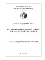 Một số phương pháp khai phá luật kết hợp trên cơ sở dữ liệu gia tăng 