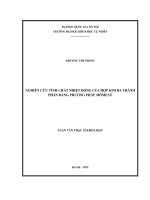 Nghiên cứu tính chất nhiệt động của hợp kim ba thành phầnbằng phương pháp moment 