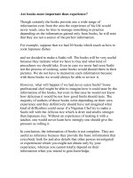 Are books more important than experienc6 