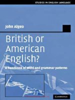 BRITISH OR AMERICAN ENGLISH a HANDBOOK OF WORD AND GRAMMAR PATTERNS 