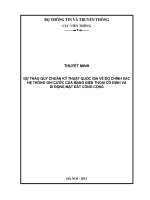 THUYẾT MINH DỰ THẢO QUY CHUẨN KỸ THUẬT QUỐC GIA VỀ ĐỘ CHÍNH XÁC HỆ THỐNG GHI CƯỚC CỦA MẠNG ĐIỆN THOẠI CỐ ĐỊNH VÀ DI ĐỘNG MẶT ĐẤT CÔNG CỘNG HÀ NỘI - 2013