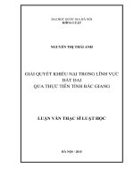 Giải quyết khiếu nại trong lĩnh vực đất đai qua thực tiễn tỉnh bắc giang 