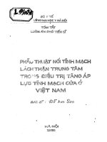 Phẫu thuật nối tĩnh mạch lách thận trung tâm trong điều trị tăng áp lực tĩnh mạch cửa ở việt nam 