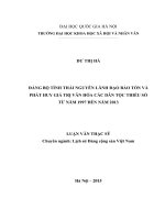 Đảng bộ tỉnh thái nguyên lãnh đạo bảo tồn và phát huy giá trị văn hóa các dân tộc thiểu số từ năm 1997 đến năm 2013 