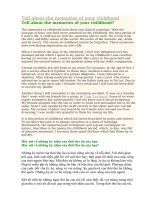 Tell about the memories of your childhood 