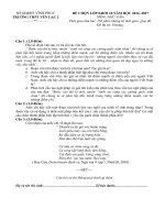 Đề thi chọn lớp khối 10 môn Ngữ văn trường THPT Yên Lạc 2, Vĩnh Phúc năm học 2016 - 2017