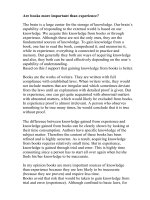 Are books more important than experienc3 