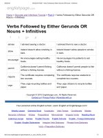 ENGLISH PAGE   verbs followed by either gerunds OR nouns + infinitives 
