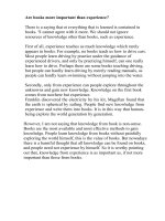 Are books more important than experienc4 