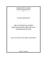 Cho vay tín dụng xuất khẩu tại ngân hàng phát triển việt nam – chi nhánh quảng ninh 