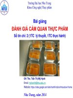 Bài giảng đánh giá cảm quan thực phẩm trần thị mỹ hạnh 