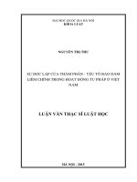 Sự độc lập của thẩm phán   yếu tố bảo đảm liêm chính trong hoạt động tư pháp ở việt nam 