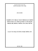 Nghiên cứu thuật toán trích xuất điểm nóng cháy từ ảnh vệ tinh và ứng dụng trong hệ thống thông tin cháy rừng 