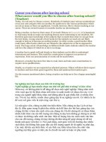 Career you choose after leaving school 