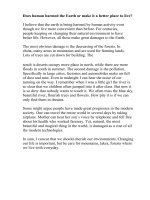 Does human harmed the earth or make it a better place to live (2) 