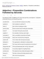 ENGLISH PAGE   adjective + preposition combinations followed by gerunds 