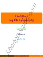 Khảo sát hàm số trong đề tuyển sinh đại học 