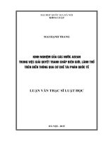 Kinh nghiệm của các nước ASEAN trong việc giải quyết tranh chấp biên giới, lãnh thổ trên biển thông qua cơ chế tài phán quốc tế 