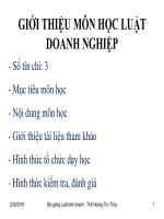 Bài giảng luật doanh nghiệp hoàng thu thủy 2015 