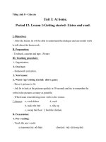 Giáo án Tiếng Anh 8 Unit 3: At home