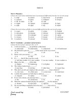 Đề thi luyện tiếng anh lớp 12 tham khảo