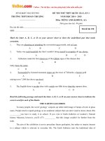 de thi thu thpt quoc gia nam 2015 mon tieng anh truong thpt doan thuong hai duong lan 1 