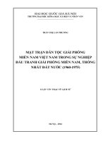 MẶT TRẬN DÂN TỘC GIẢI PHÓNG MIỀN NAM VIỆT NAM TRONG SỰ NGHIỆP ĐẤU TRANH GIẢI PHÓNG MIỀN NAM, THỐNG NHẤT ĐẤT NƯỚC (19601975)