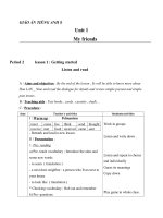 Giáo án Tiếng Anh 8 Unit 1: My friends