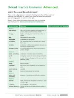 Oxford practice grammar advanced word and phrase list 