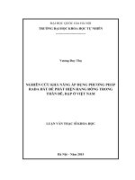Nghiên cứu khả năng áp dụng phương pháp rada đất để phát hiện hang rỗng trong thân đê, đập ở việt nam 