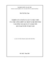 Nghiên cứu cơ sở lý luận và thực tiễn của việc lồng ghép các dịch vụ hệ sinh thái vào công tác quản lý và bảo tồn đất ngập nước ở việt nam 