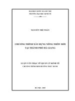 Chương trình xây dựng nông thôn mới tại thành phố hà giang 