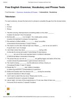 Television   free english grammar, vocabulary and phrase tests 