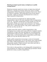 Should government spend money on highways or public transportation 