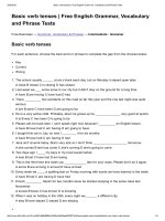 Basic verb tenses   free english grammar, vocabulary and phrase tests 