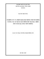 Nghiên cứu và triển khai hệ thống truyền hình tương tác sử dụng màn hình thứ hai dựa trên nền tảng hạ tầng viễn thông 