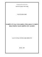 Nghiên cứu hạ tầng khóa công khai và triển khai trong mạng không dây AD HOC 