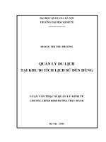 Quản lý du lịch tại khu di tích lịch sử đền hùng 