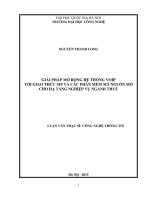 Giải pháp mở rộng hệ thống VOIP với giao thức SIP và các phần mềm mã nguồn mở cho hạ tầng nghiệp vụ ngành thuế 
