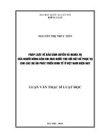 Pháp luật về bảo đảm quyền và nghĩa vụ của người nông dân khi nhà nước thu hồiđất để phục vụ cho các dự án phát triển kinh tế ở việt nam hiện nay 