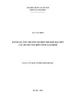 Đánh giá tổn thương do biến đổi khí hậu đến các huyện ven biển tỉnh nam định 