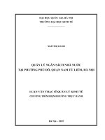 Quản lý ngân sách nhà nước tại phường phú đô, quận nam từ liêm, hà nội 
