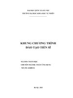 KHUNG CHƯƠNG TRÌNH ĐÀO TẠO TIẾN SĨ